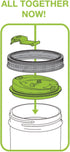 Jarware Mason Jar Drink Lid, Wide Mouth, Green...