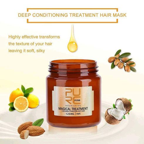 BROUYOUE PURC Magical Hair Treatment Mask,Upgraded Version Hair Roots Treatment Professtional Hair Conditioner,5 Seconds Repairs Soft Hair for Dry...