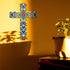 Floral Cross Wall Decor Hand Painted Decorative Inspirational Wooden Cross Mexican Art Wall Decor Mexican Crucifix for Home Room Church Decoration...