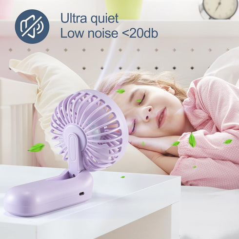Handheld Mini Fan, Handheld/Neck/Desk 3 in 1 Small Portable Fan USB Rechargeable, 3000mAh Battery Operated Fan with LED Display, 180° Foldable Fan...