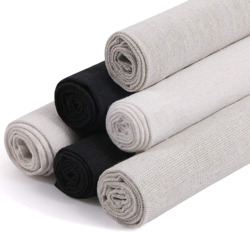 Linen Needlework Fabric, Kissbuty 6 PCS Linen Fabric Cloth for Garment Craft Flower Pot Decoration Embroidery Cross Stitch Cloth, 19.6 by 19.6 Inc...