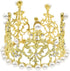 JANOU Crown Tiara Cake Topper Crystal Pearl Children Hair Ornaments for Wedding Birthday Party Cake Decoration (Gold)...