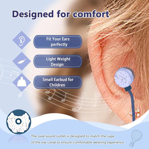 Donut Kids Earbuds for School, Earbuds for Kid Size Wired Earphones & in-Ear Headphones with Microphone and Lovely Earbuds Storage Case Gifts for ...