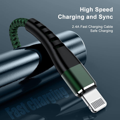 Essri for iPhone Charger Cord 1FT 3Pack,USB to Lightning Cable 1 Feet, Nylon Braided Long Charging Cable 1 Foot Compatible with iPhone 14/13/12/11...