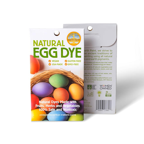 Natural Earth Paint Egg Dye Kit – Eco-Friendly, Non-Toxic Easter Egg Coloring for Kids & Adults – 4 Food-Safe Dyes, No Boiling Needed, Mixable Col...