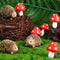 8 Pcs Fairy Wild Garden Accessories Mini Hedgehogs and Mushroom Statue Micro Landscape Plant Pots Bonsai Craft Decor Miniature Mushroom Figurines ...