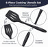 Culinary Couture Black Silicone Kitchen Utensils Set of 6, Non-Stick Heat-Resistant Silicone Kitchen Utensils Set with Steel Inner Core...