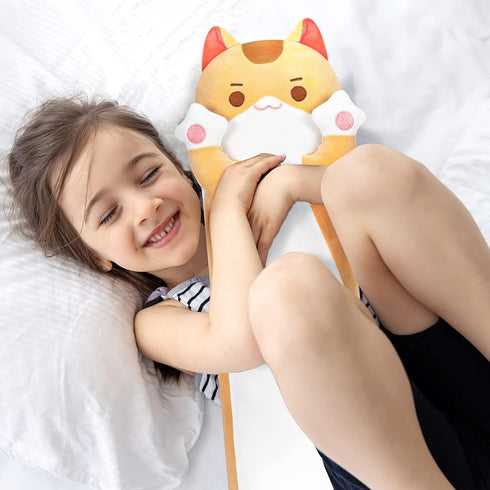 Long Cat Plush, Cute Brown Cat Stuffed Animals Soft Plushies, Kitten Kawaii Kids Plush Sleeping Throw Pillow Doll Plush Toys for Girls (20 Inch)...
