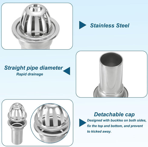 PATIKIL Dome Gutter Guard, Stainless Steel Downspout Strainer, Anti-Blocking Strainer Floor Line Gutter Cleaning Tool for Balcony Garden Patio, 3 ...