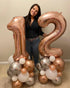 40 Inch Rose Gold 21 Number Balloons Giant Jumbo Huge 12 or 21 Foil Mylar Helium Number Digital Balloons Rose Gold Birthday Mylar Digital Balloons...
