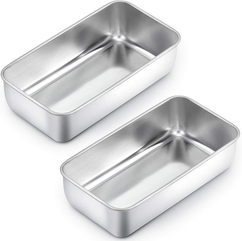 TeamFar Loaf Pans for Baking Bread, 9 × 5 Inch Stainless Steel Loaf Bread Pans Tins for Homemade Brownies, Healthy & Sturdy, Oven & Dishwasher Saf...