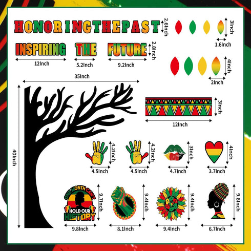 121Pcs Black History Month Decorations for Classroom Bulletin Board Decor Cutouts Sets for African American Celebration Party School Classroom Cha...