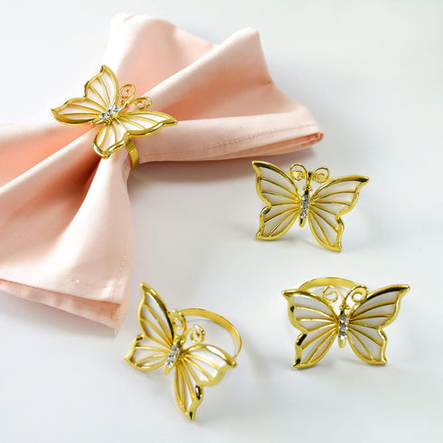 Butterfly Napkin Ring Set of 6, Metal Napkin Rings Dinner Napkin Holder for Wedding Birthday Valentine's Day Christmas Party Dinner Table Decor (6...