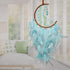 Dremisland Moon Dream Catcher with Fairy Lights-Handmade Feather Lucky Turquoise Pendant Beads Wall Hanging Ornament for kids Bedroom Home Decorat...