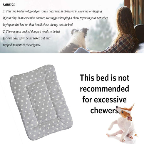 2 Pcs Pet Bed Mats. Ultra Soft Pet (Dog/Cat) Bed with Cute Prints. Reversible Faux Lambswool Kennel Pad for Medium Small Dogs and Cats. Machine Wa...