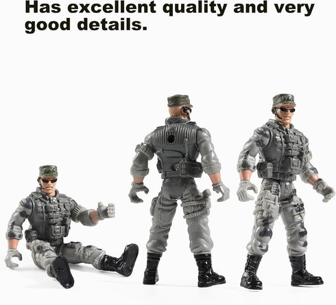 US Army Men and SWAT Team Toy Soldiers Action Figures with Military Weapons Accessories for Kids Boys Girls,12Pcs...