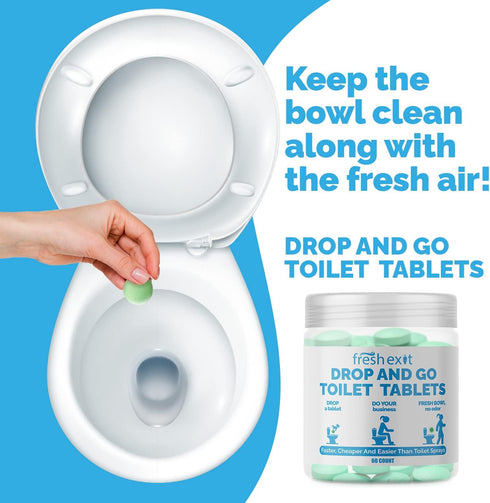 FreshExit Toilet Tablets – Replaces Toilet Sprays -Just Drop One In and Go - Leaves a Clean Bowl and Fresh Citrus Scent – a Better Alternative to ...