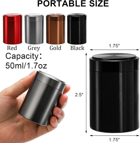 Yesland 8 Pack Smell Proof Containers, 1.7 oz Aluminum Storage Jar Portable Airtight Container Bottle, Mini Tea Tins for Spices, Coffee, Teas, Her...
