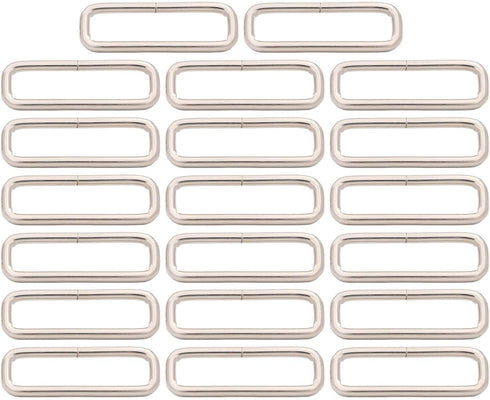 Metal Rectangle Ring Buckles Square Strap Webbing Belt Rings for Bag Purse Non Welded 2 x 1/2 Inch...