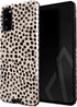 BURGA Phone Case Compatible with Samsung Galaxy S20 - Hybrid 2-Layer Hard Shell + Silicone Protective Case -Black Polka Dots Pattern Nude Almond L...