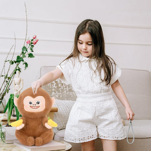 Monkey Stuffed Animal Cute Monkey Plush Soft Monkey Plushie with Banana Monkey toy Gift for Kids(10.5Inch)...
