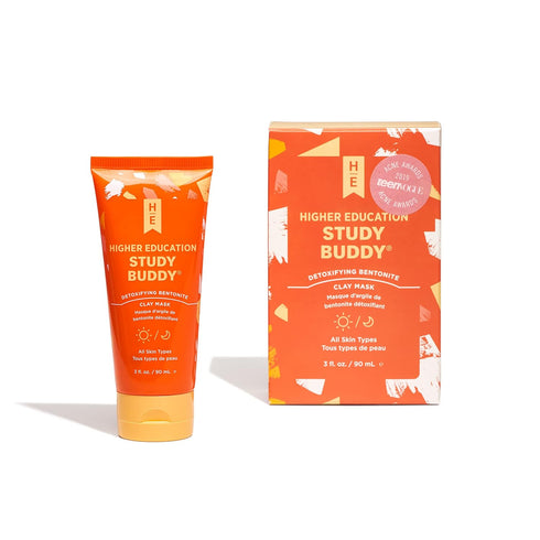 Higher Education Skincare STUDY BUDDY Clay Mask with Detoxifying Bentonite, 3 fl. oz., Cruelty-Free Exfoliating and Brightening Facial Skin Care T...