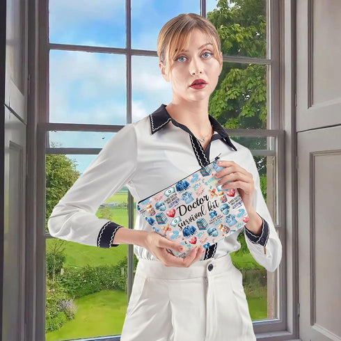 WCGXKO Doctor Gift Doctor Survival Kit Funny Cosmetics Bag Makeup Bag For Doctor … (scrub life)...