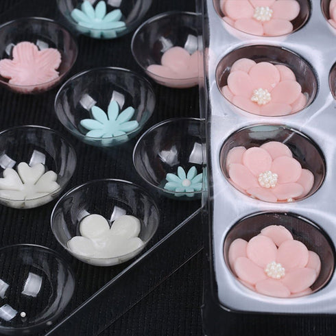 2 Pcs Set 15 Cavity Sugar Flower Fondant Drying Shaping Plate Plastic Sugar Flower Fondant Forming Shaping Mold-no flower...