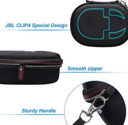 XANAD Hard Case for JBL Clip 4 or Clip 5 Portable Bluetooth Speaker - Storage Protective Travel Carrying Bag-Blue...