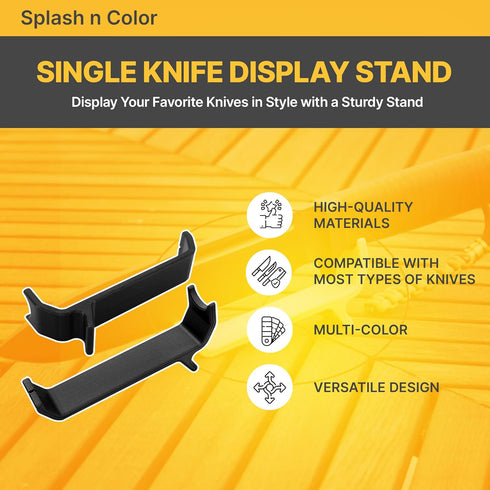 Single Knife Display Stand - Display Your Favorite Knives in Style with a Sturdy Stand - Accommodates 3" to 10" Length - Show Quality Multi-Color ...