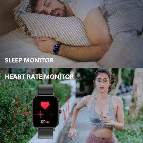 Smart Watch for Man/Women Fitness Tracker SmartWatch for Android/iOS Phones 1.83" Full Touch Screen with Heart Rate/Sleep Monitor, Step Counter, I...
