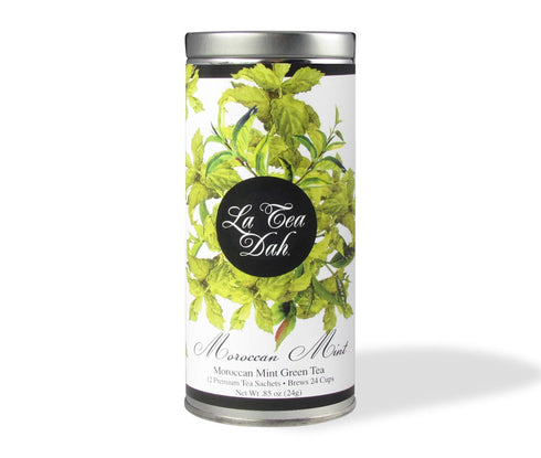 Moroccan Mint Tea by La Tea Dah, Premium Peppermint Tea Bags Made with Green Tea Leaves, Peppermint Leaves, & Natural Peppermint Flavor, Floral Te...