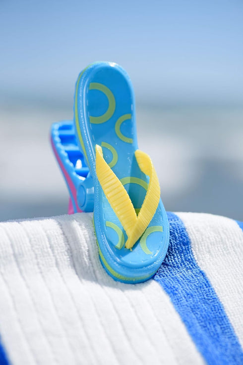 O2COOL Bocaclips - Beach Towel Clips for Beach Chairs, Patio and Pool Accessories - (Flip Flop) 2 Count...