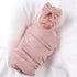 OMUKY Newborn Receiving Blanket Bow Headband and Beanie Set Baby Swaddle Receiving Blankets Baby Boy Girls Nursery Swaddle Wrap(Pink)...