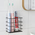 Adhesive Toothbrush Holder Wall Mounted, Suction Toothpaste Organizer Cup for Shower, Razor Holder Caddy Tray Storage Stand with Drainage, Black R...