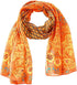 Secret for Longevity Long Rectangle Sheer ORANGE Beige Chiffon Aqua Turquoise Blue Green Red Gold Paisley Scarf Women's Scarves Headband Bandana 1...