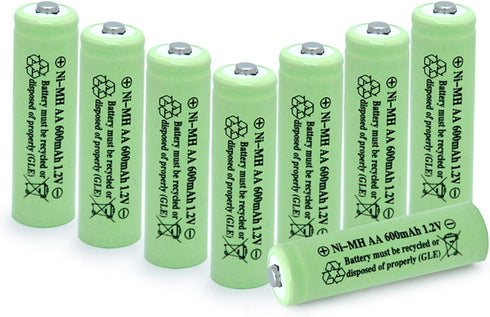 AA Ni-MH 600mAh 1.2V Rechargable Solar Light Batteries for Outdoor Solar Lamps Garden Lights Remotes Mice(8Pcs)...