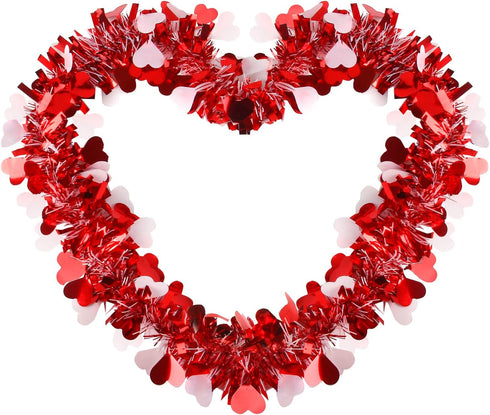 LOMIMOS 32.8 Ft Valentine's Day Tinsel Garland,Shiny Hanging Decor for Wedding Engagement Anniversary Party Supplies(Red White)...