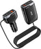 SUNDAREE 12v USB Charger Multi Port,102W Super Fast Car Charger with 5FT Cable - Cigarette Lighter USB Charger for iPhone and Samsung & More - Bla...
