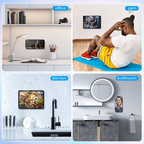 WixGear Magnetic Phone Car Mount Compatible with MagSafe and Non-MagSafe, Flat Stick On Magnetic Phone Mount for Dashboard, Wall, Gym, Home, and O...