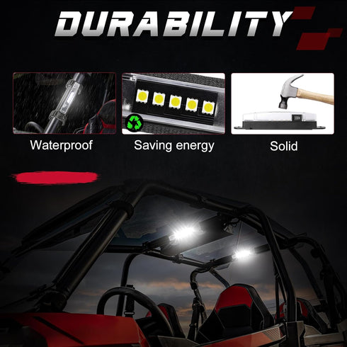 OFFROADTOWN UTV Interior Dome Light Universal Roll Bar Mount LED Light Dome Light Utility Roll Cage Light Wraparound Light Overhead Light for UTV ...
