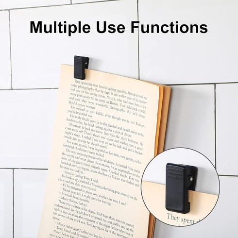 50 Pieces Self Adhesive Clips Adhesive Wall Tapestry Clips Black Plastic Sticky Picture Hanging Clips Poster Spring Clips Double Sided Adhesive Sp...