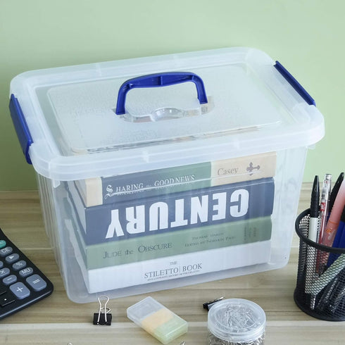 Wekioger Versatile Storage Organizer Plastic Bins with Lid, 12 Quart Latching Box, Set of 1...