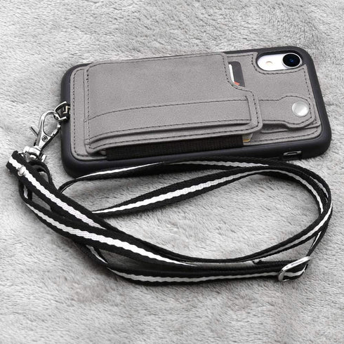 TOOVREN Case for Wallet Case for Women Men with Leather Card Holder Wallet Case (Gray, Case for iPhone XR 6.1")...