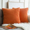 MIULEE Fall Decorative Throw Pillow Covers 24x24 Inch Set of 2 Soft Striped Corduroy Euro Pillow Shams for Couch Living Room Sofa Car Orange....