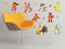 Musical Animals Fabric Wall Decals - Set of 8 Animals Playing Instruments - Dog, Horse, Elephant, Giraffe, Fox, Bear, Raccoon, and Alligator - Rem...