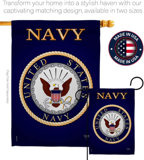 Breeze Decor US Navy USN Armed Forces Seabee Official Licensed United State American Military Retire Decorative, Garden Flag 13"x 18.5", Memorabil...