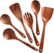 Wooden Spoons for Cooking, 6 Pcs Wooden Utensils for Cooking, Natural Teak Wood Non-Stick Cooking Spoons, Wood Utensils Set for Kitchen...