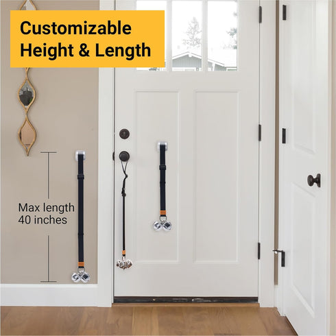 SVD.PET (2-Pack Puppy Bell Doorbells, Dog Bells for Potty Training, Attach to doorknob or Anywhere Near The Door, Length and Height Adjustable (Bl...