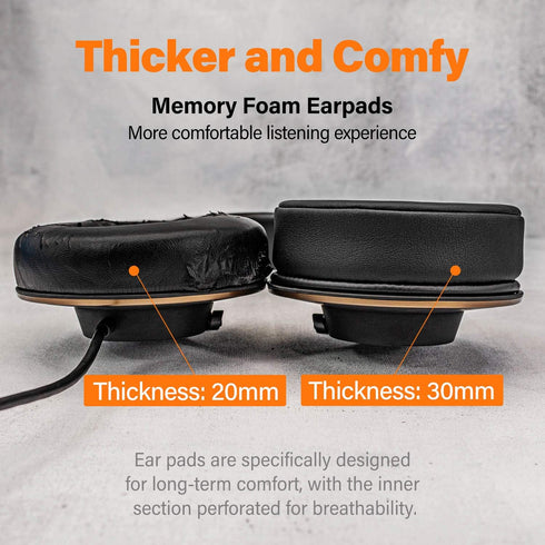 Replacement Thicker Cooling Gel Earpads Compatible with HD668B, SR850, ATH-A900, ATH-AD500X, ATH-A700, AD700X, AD900X, ATH-A990z, ATH-R70X, ATH D7...